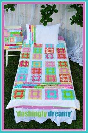 Dashingly Dreamy Quilt & Pillowcase Quilt pattern by Janelle Wind for the Janelle Wind Collection.