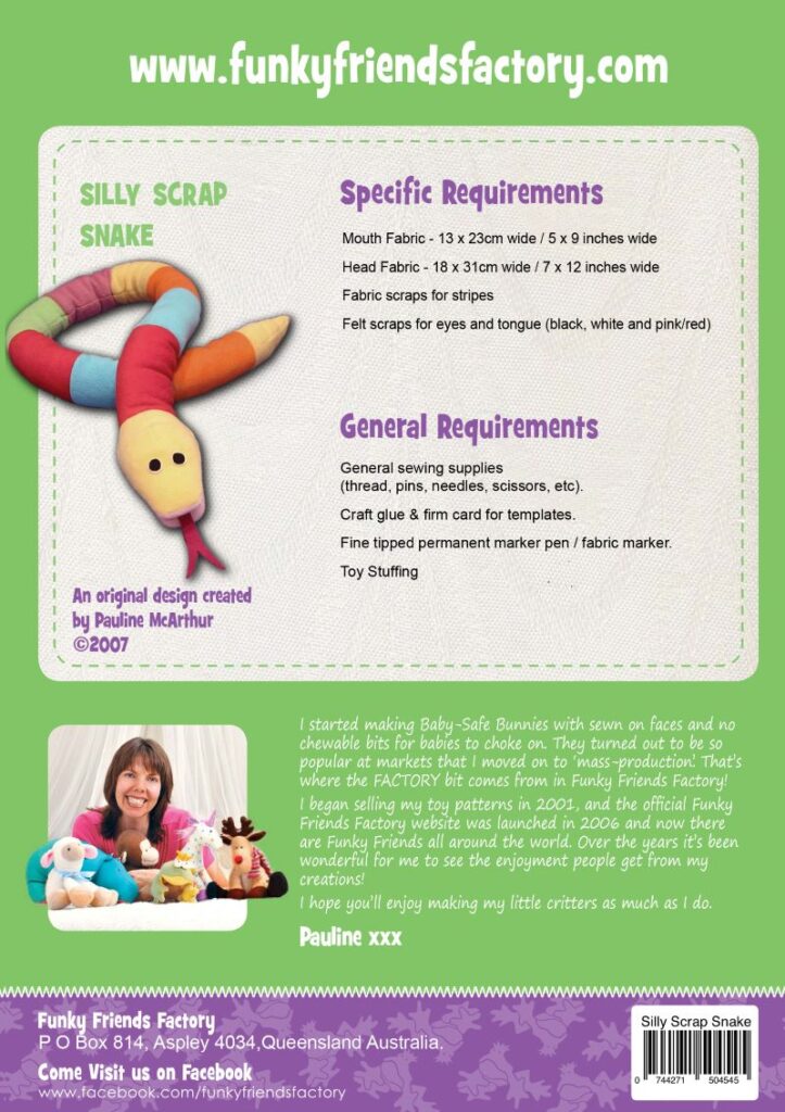 Silly Scrap Snake

Softy patterns by Funky Friends Factory