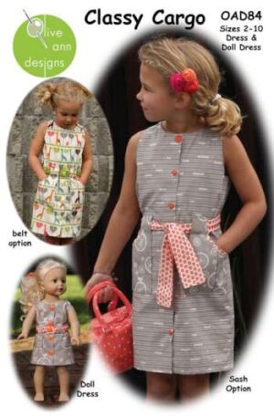 Classy Cargo Dress & Doll Dress pattern by Olive Ann Design