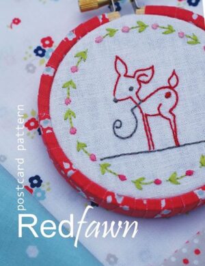 Red Fawn - Cinderberry Stitches - Stitchery/Postcard Pattern