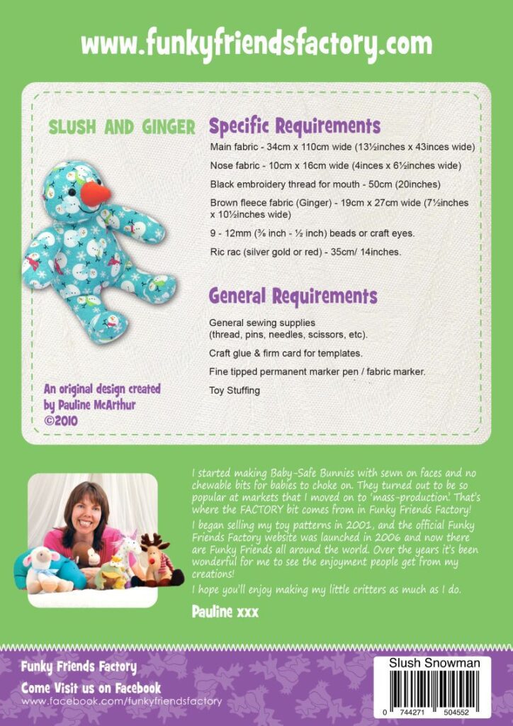 Slush & Ginger (Snowman)

Softy patterns by Funky Friends Factory