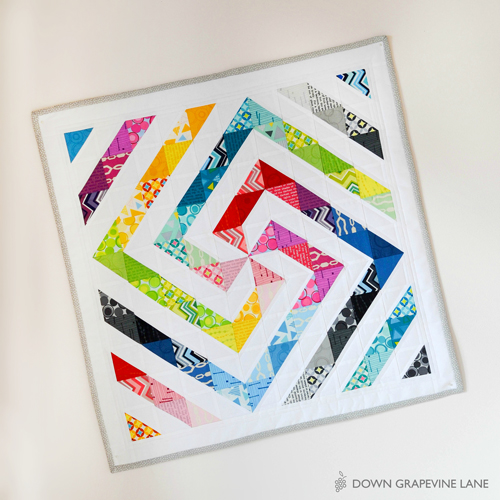 Rainbow Swirl Mini QuiltJumbo Creative Card Patterns by Sedef Imer of Down Grapevine Lane