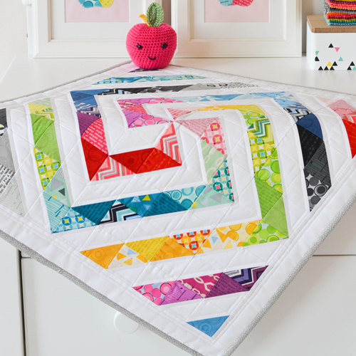 Rainbow Swirl Mini Quilt Jumbo Creative Card Patterns by Sedef Imer of Down Grapevine Lane