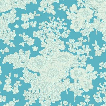 Tilda Sunkiss Imogen Teal 100021 -   by Tone Finnanger for Tilda  Applique, patchwork and quilting fabric