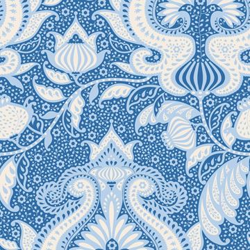 Tilda Sunkiss Ocean Flow Blue 100034 -   by Tone Finnanger for Tilda  Applique, patchwork and quilting fabric