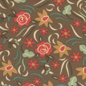 Honky Tonk 37083-17 fabric by Eric & Julie Comstock for Moda Fabrics.  Comes in Fat Quarter Bundles, Layer Cakes, Jelly Rolls, Charm Squares and by the metre. Country and western style fabric featuring - Guitars,music, checks, horses, horseshoes in browns, greens and tans.