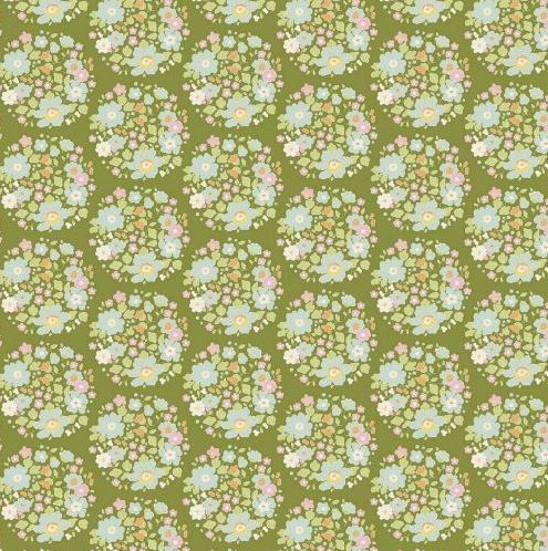 Bumblebee 481308 Flower Nest Green -   by Tone Finnanger for Tilda  Applique, patchwork and quilting fabric