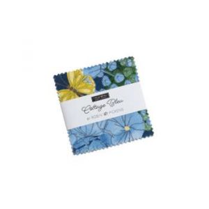 -Cottage Bleu Mini Charm Square - Patchwork & Quilt Fabric