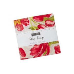 -Tulip Tango Charm Square - Patchwork & Quilt Fabric