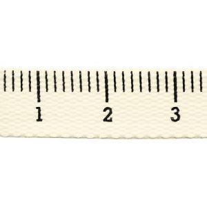 -Measuring Tape INCHES CREAM 25mm - Printed Twill Tape
