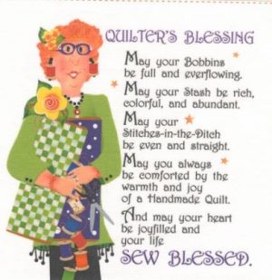 Quilter Blessing Art Panel  6" Square - by Jody Houghton -