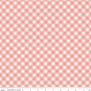 Gingham Gardens Check C10355 Coral - Patchwork QuiltFabric