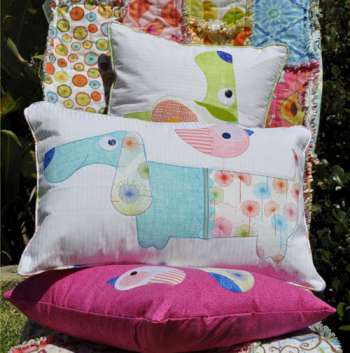 Slinky & the Bird - by Claire Turpin Design - Cushion Pattern