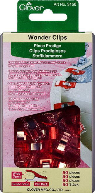 Clover Wonder Clips (RED 50 pack)- Quilting & Patchwork - Sewing