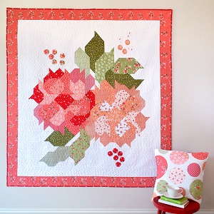 Blushing Blooms Quilt Pattern by Sedef Imer of Down Grapevine Lane - Quilting & Patchwork Pattern  -  Modern Contemporary Quilt Pattern 