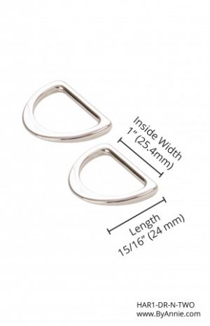 D Ring Flat 1" Nickel -  Bag Hardware - Annie.com