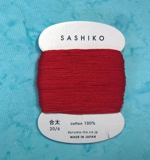 Sashiko Thread - KI-2410 Red - 30m - Cotton Threads