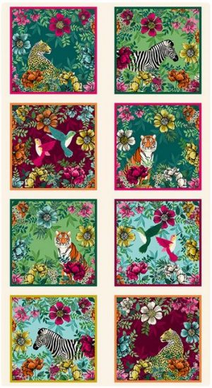 Jewel Tones Panel 24291 - Patchwork Quilting Fabric