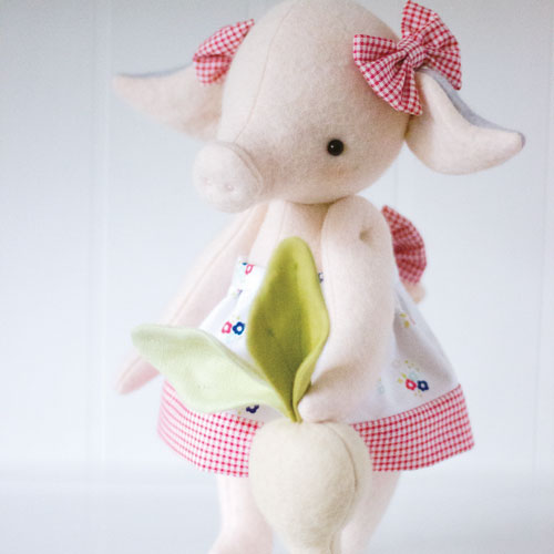 Peppy Turnip softy toy pig pattern by May Blossom Designs 