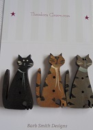 Cat Meow Set of 3 - Theodora Cleave - Painted Buttons