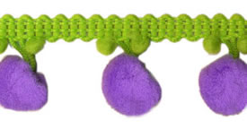 Pom Pom Fringe Apple-Grape C05C - 1" (15mm ball)