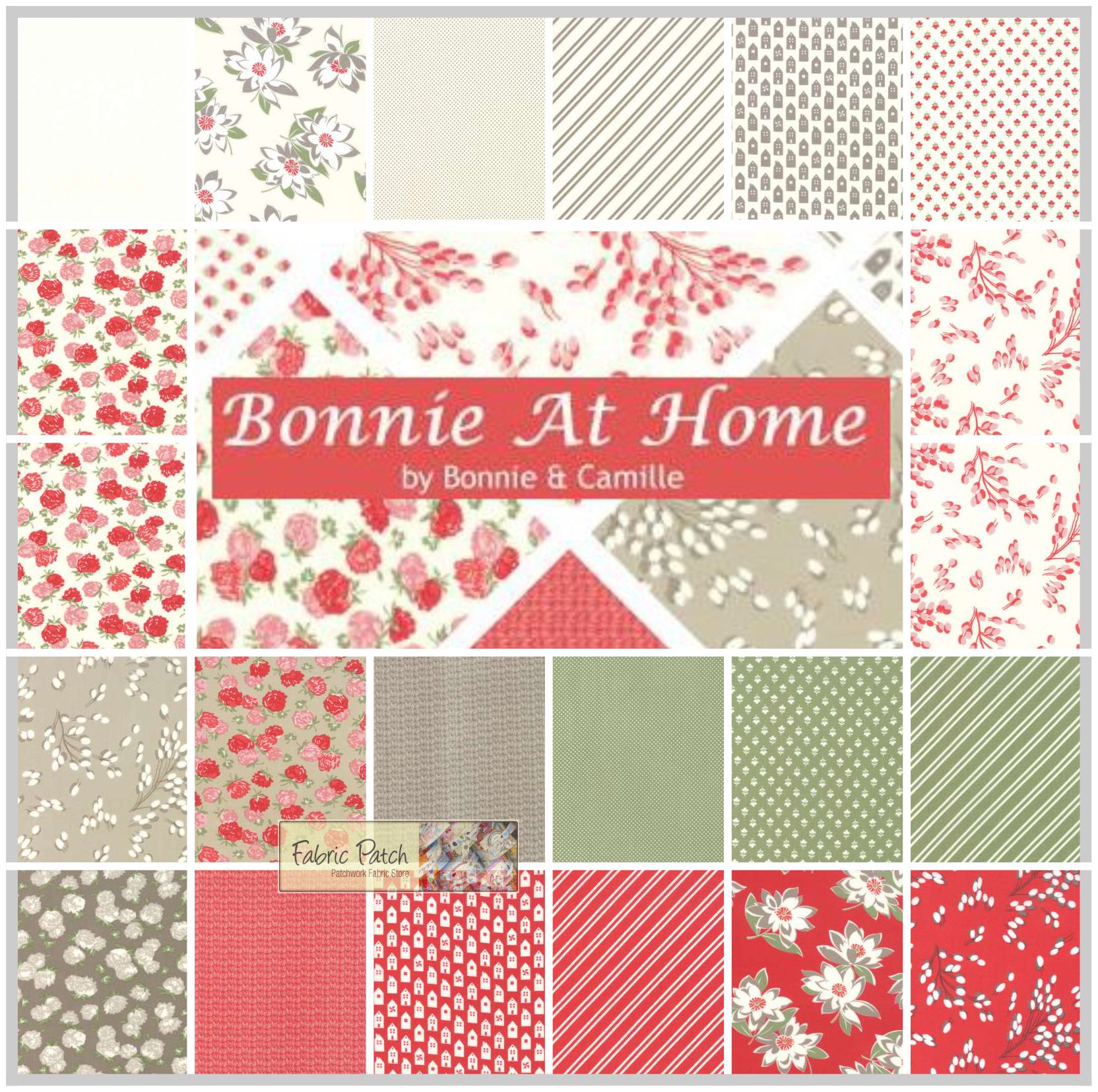 At Home Bonnie Fat 8th Bundle - Patchwork & Quilting Fabric - by Bonnie & Camille for Moda Fabrics