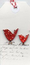 Birds  - Theodora Cleave - Painted  Buttons