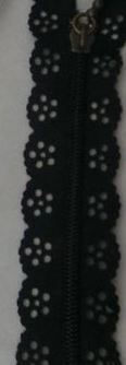 Zip Lace Black - 20cm - for Bag Making - Sewing - Craft