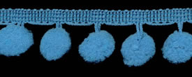Pom Pom Fringe Blue 312C - 1 inch (1/2 inch ball)