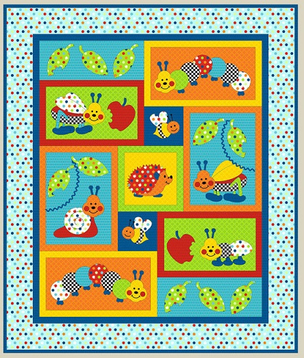 Bugs-a-lot  - by Kids Quilts - Patchwork &  Quilting Cot Pattern