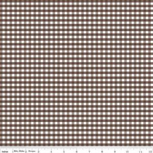 Small Gingham Brown C440-90 -Riley Blake Basic - Quilting Fabric
