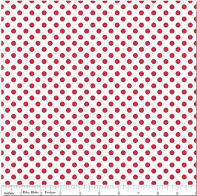 Small Dot Red on White c480-80 - Riley Blake Basic -  Fabric