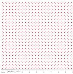 Swiss Dot Red on White c660-80 - Riley Blake Basic -  Fabric