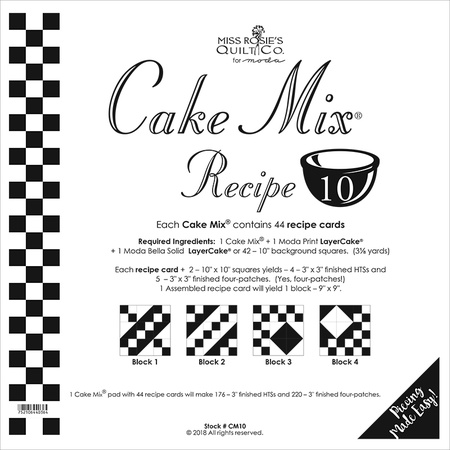 Moda Cake Recipe Mix 10 - Moda Products - Pre-printed paper templates