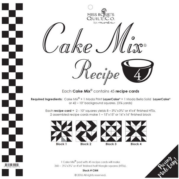 Moda Cake Mix 4 - Moda Products - Pre-printed paper templates
