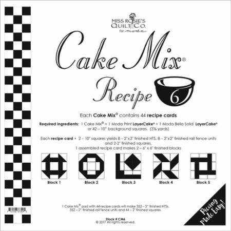 Moda Cake Recipe Mix 6 - Moda Products - Pre-printed paper templates