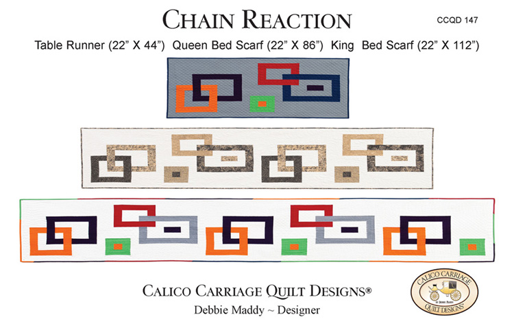 Chain Reaction Tablerunner pattern by Calico Carriage Quilt Designs