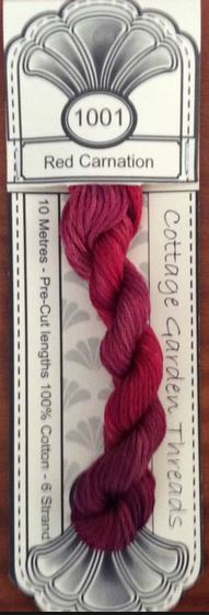 CGT Red Carnation 1001,Cottage Garden Thread - Embroidery Thread