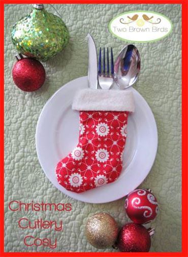 Christmas Cutlery Cosy -  by 2 Brown Birds -  Creative Cards