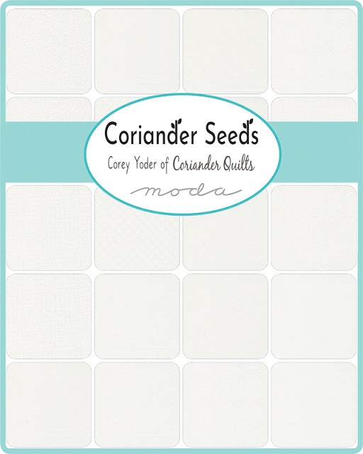 Coriander Seeds Mini Charm Square by Corey Yoder of Coriander Quilts for Moda Fabrics.   Applique, patchwork and quilting fabrics. 
