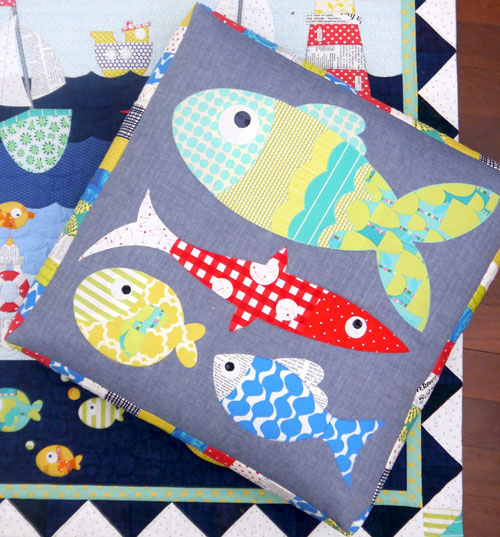 Fishy Business - by Claire Turpin Design -Floor  Cushion Pattern