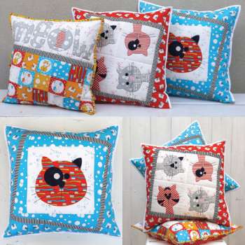 Kitty Cats - by Claire Turpin Design -  Cushion Pattern