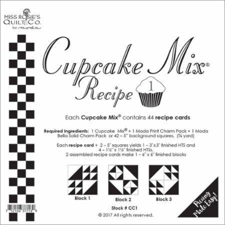 Moda Cupcake Recipe Mix 1 - Moda Products - Pre-printed paper templates