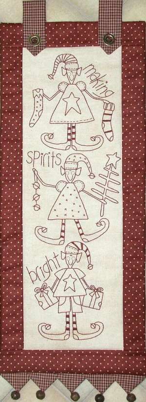 Making Spirits Bright The Birdhouse -Christmas Stitchery Pattern