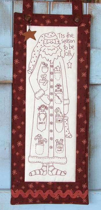 Jolly Santa - by The Birdhouse - Christmas Stitchery Pattern