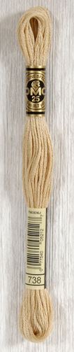 DMC 738 Very Light Tan - stranded Embroidery Thread by DMC