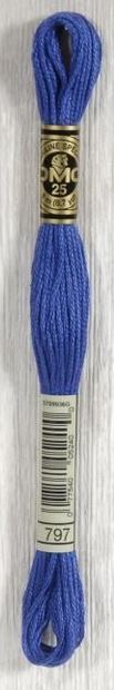 DMC 797 Royal Blue - stranded Embroidery Thread by DMC