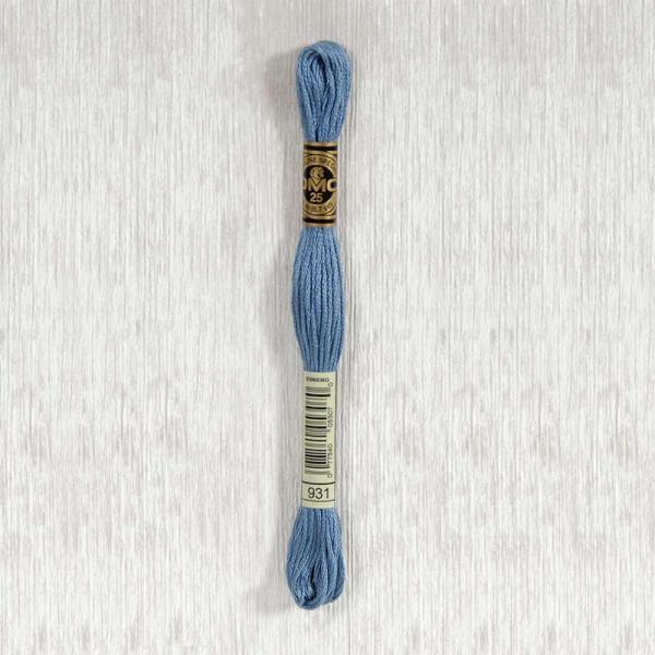 DMC 931 Medium Antique Blue Embroidery Thread by DMC