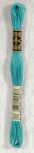 DMC 958 Seagreen - stranded Embroidery Thread by DMC