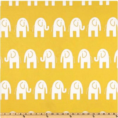 Lunch Box Bag Kit - yELLOW Elephants - Lining Fabric